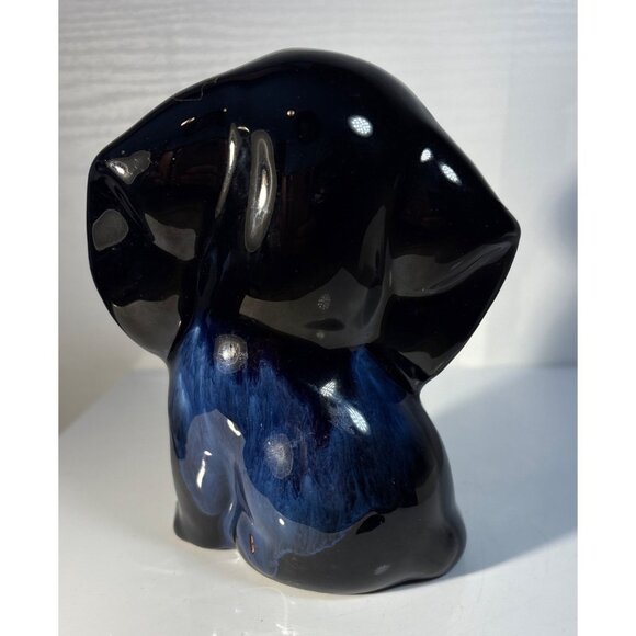 Blue Mountain Pottery Sad Puppy Dog Cobalt Blue 5" Tall Canada BMP - Picture 3 of 6